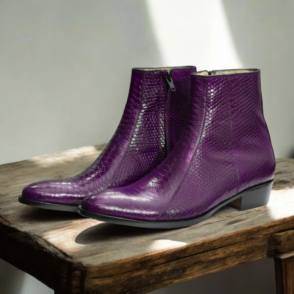 Premium Python Ankle Boots | Exotic & Stylish Footwear | Posh Footwears