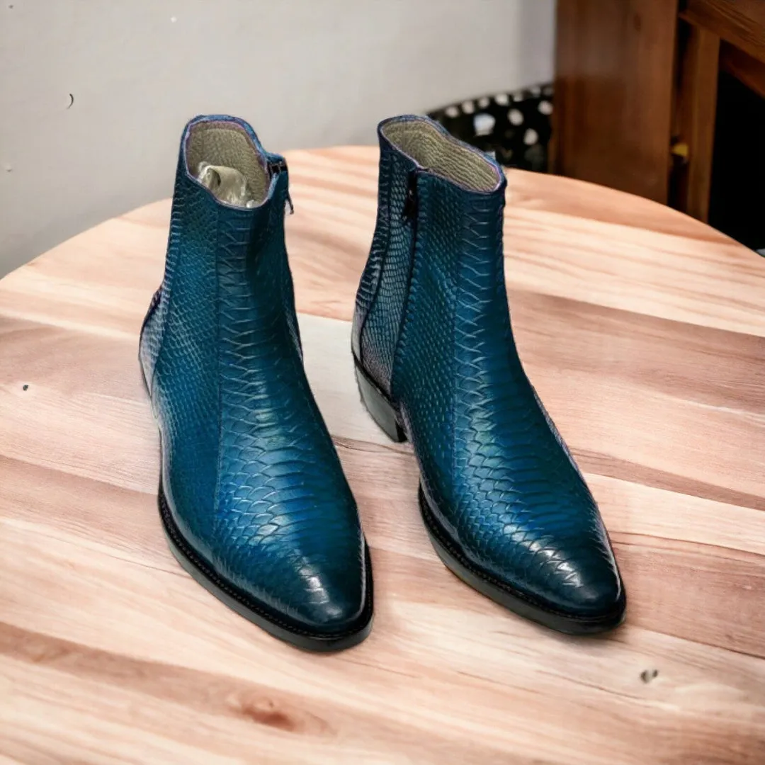 Premium Python Ankle Boots | Exotic & Stylish Footwear | Posh Footwears