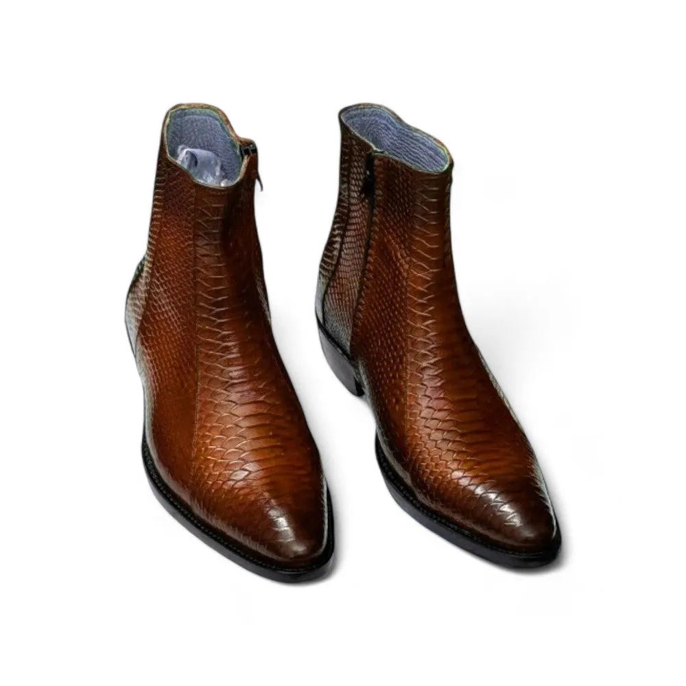 Premium Python Ankle Boots | Exotic & Stylish Footwear | Posh Footwears