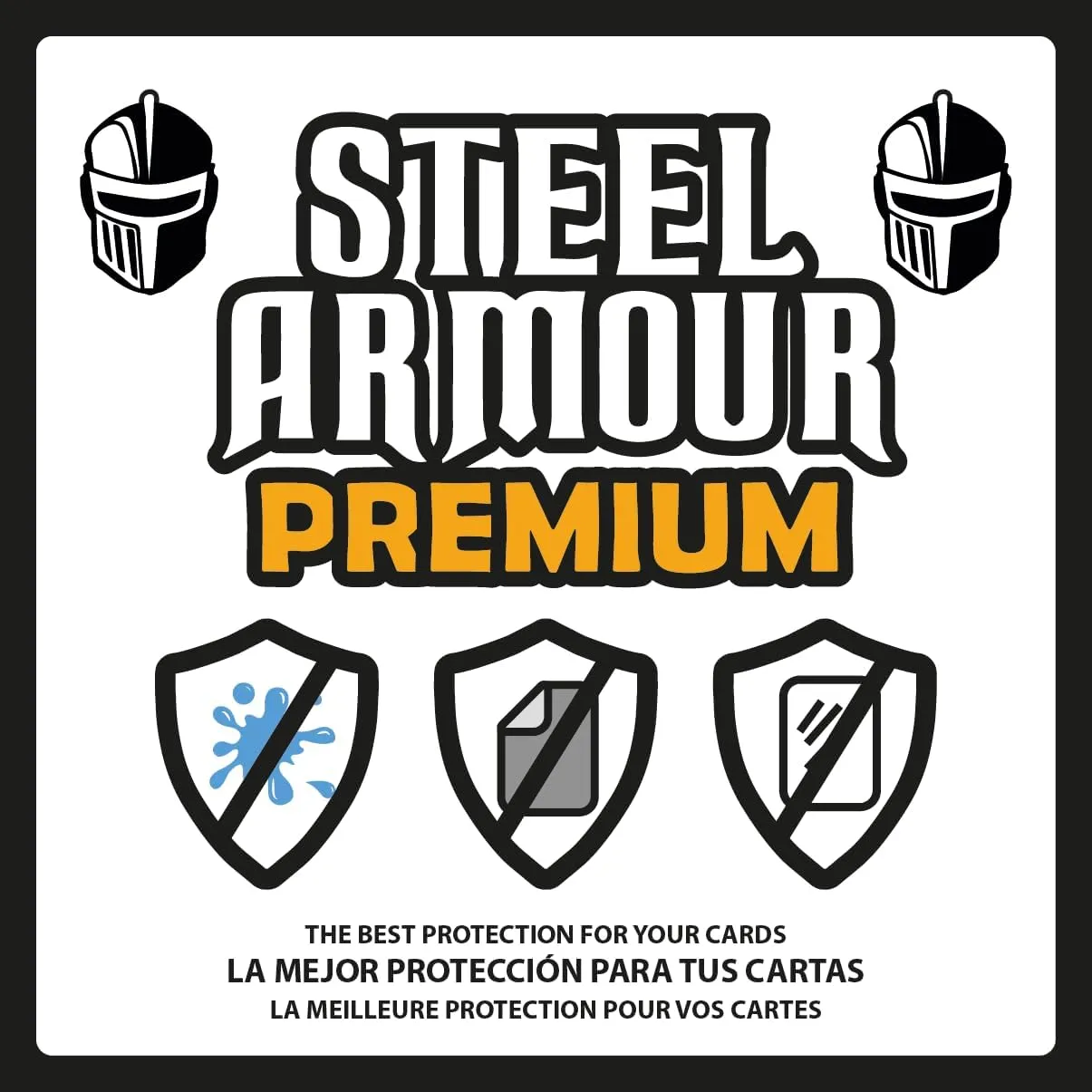 Premium Steel Armour - 100 Trading Card Sleeves, Super King Size 105 x 130 mm, Heavy Duty Clear Plastic, Protection Against Wear and Damage.