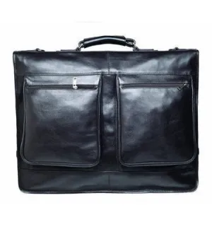Prime Hide Black Leather Suit Carrier / Garment Bag