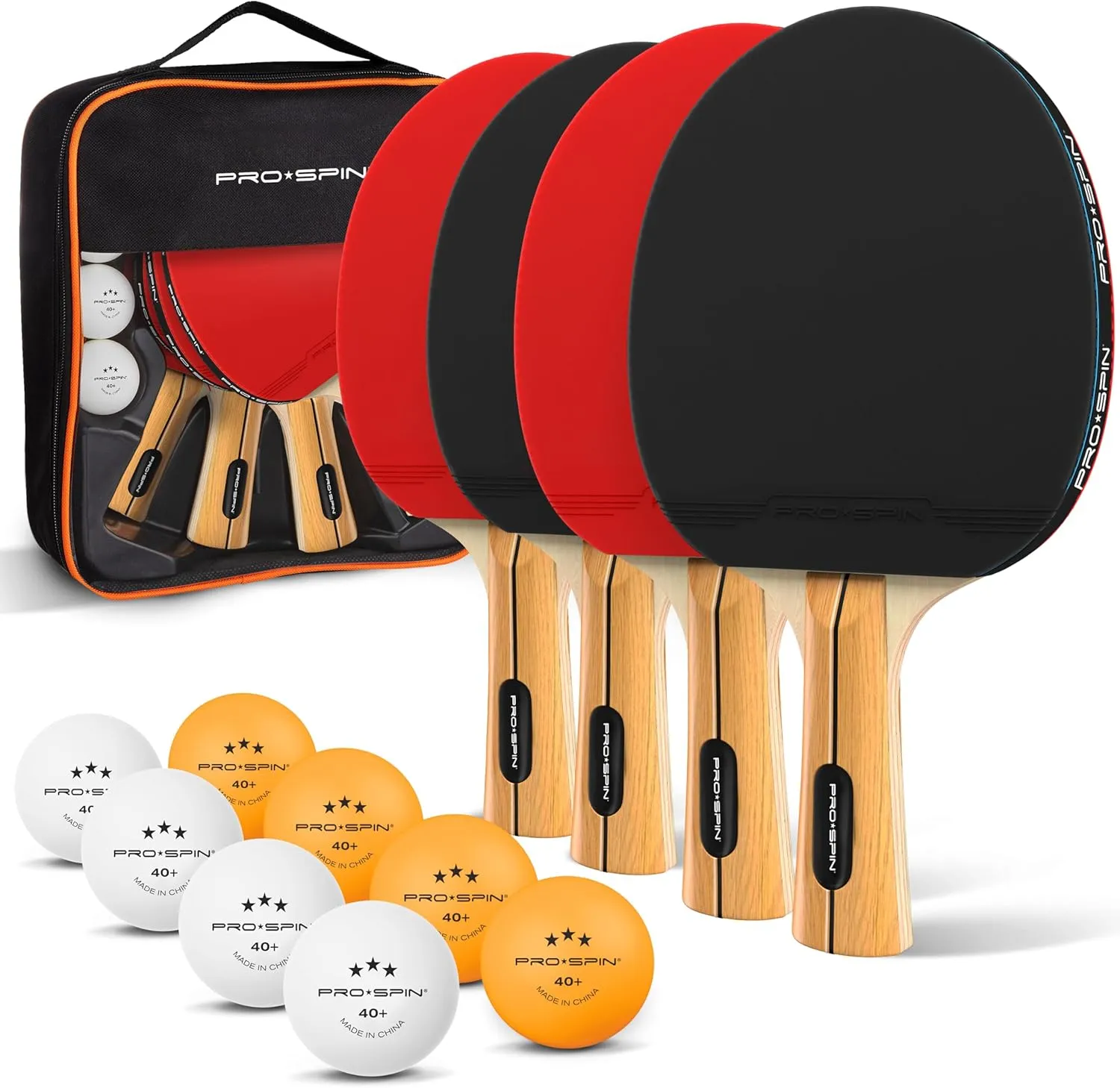 PRO SPIN Ping Pong Paddles - High-Performance Set with Premium Table Tennis Rackets, 3-Star Ping Pong Balls, Compact Storage Case | Professional Quality Ping Pong Paddle Set | Indoor & Outdoor Games