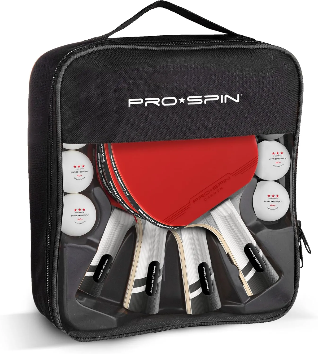 PRO SPIN Ping Pong Paddles - Professional Level Table Tennis Rackets with Carbon Fiber for Superior Control | 7-Ply Blade, Premium Rubber, 2.0mm Sponge | Includes Protector Case