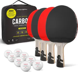PRO SPIN Ping Pong Paddles - Professional Level Table Tennis Rackets with Carbon Fiber for Superior Control | 7-Ply Blade, Premium Rubber, 2.0mm Sponge | Includes Protector Case
