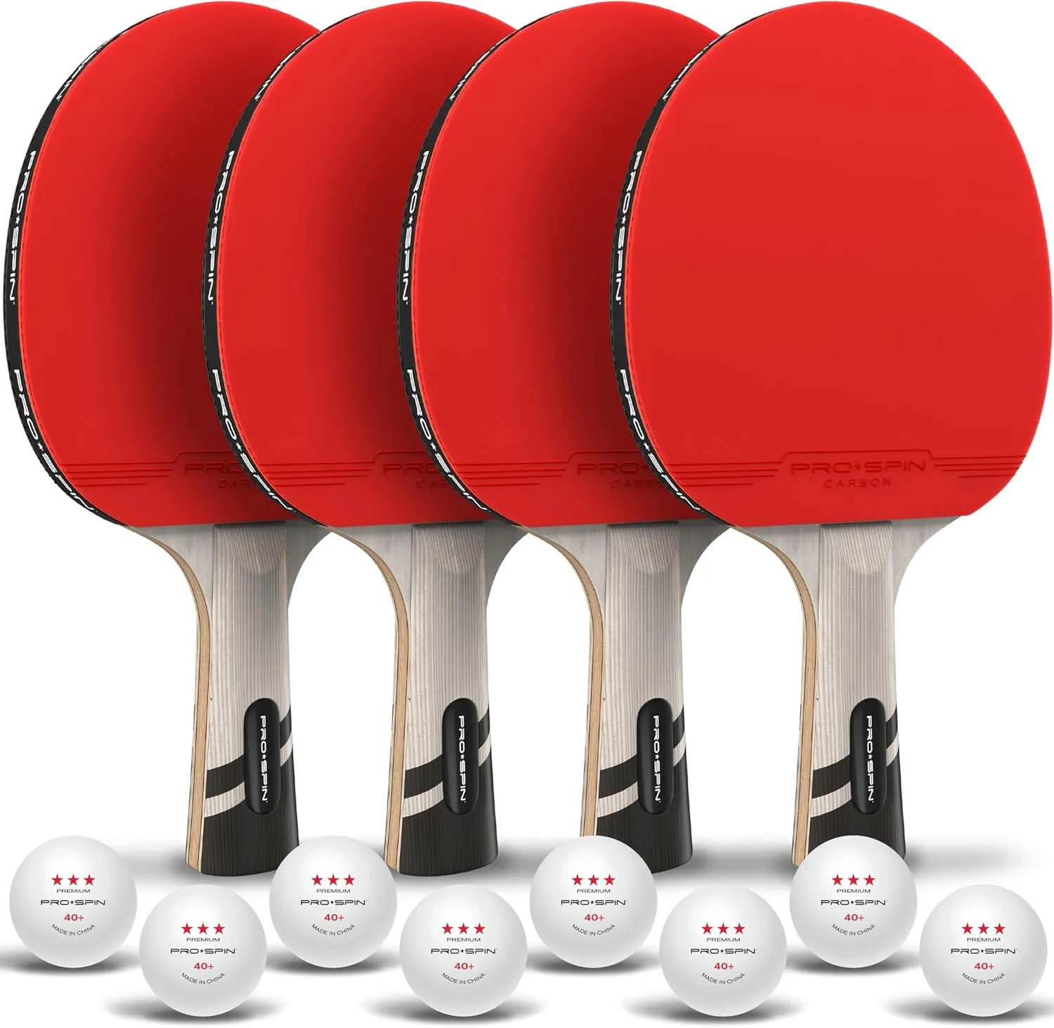 PRO SPIN Ping Pong Paddles - Professional Level Table Tennis Rackets with Carbon Fiber for Superior Control | 7-Ply Blade, Premium Rubber, 2.0mm Sponge | Includes Protector Case