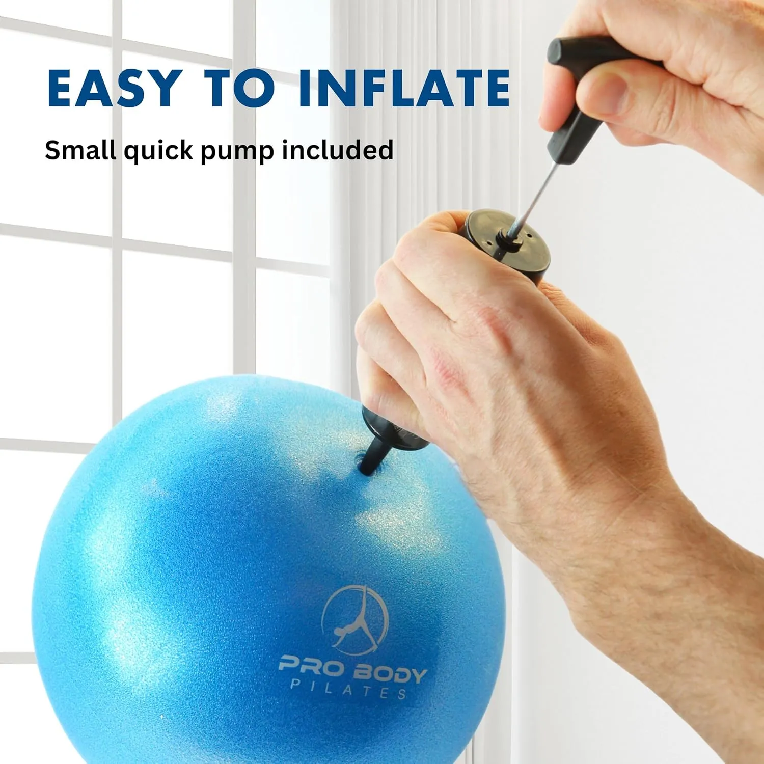 ProBody Pilates Small Exercise Ball with Pump - 9 Inch Workout Ball for Stability, Barre, Yoga, Core & Physical Therapy