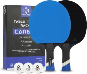 Professional Ping Pong Paddles-Lightweight Carbon Fiber Table Tennis Rackets with 7-Ply Blade, 2.0mm Premium Sponge, ITTF Approved Rubber - for Tournament-Level Performance Table Tennis Paddles