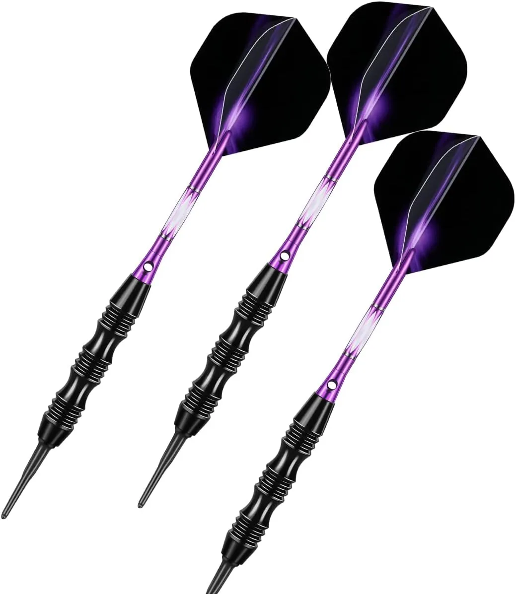Professional Soft Tip Darts Set 20 Grams - 50 Rubber O-Rings   30 Darts Plastic Tip   Aluminum Shafts   6 Standard Flights   Portable Case for Electronic Dart Board