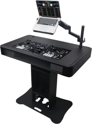 ProX XZF-DJCTBL MK2 Control Tower DJ Podium with Road Cases for Pioneer DDJ-REV7 DDJ-FLX10 XDJ-XZ RANE FOUR - Black Finish
