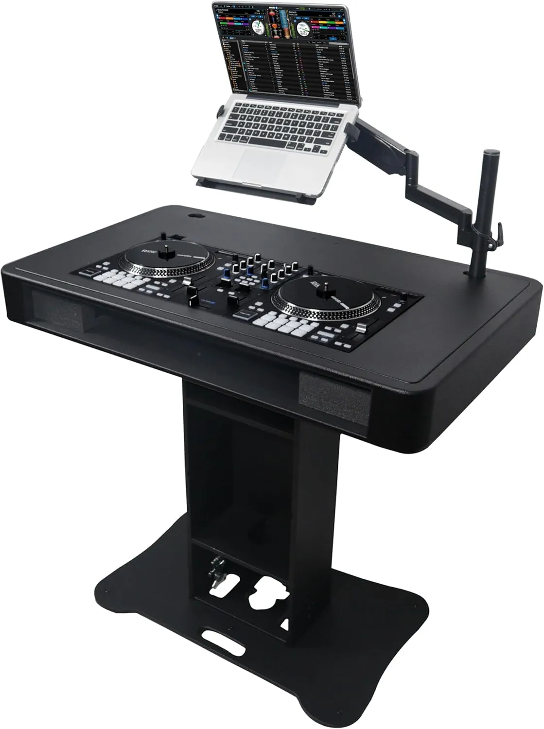 ProX XZF-DJCTBL MK2 Control Tower DJ Podium with Road Cases for Pioneer DDJ-REV7 DDJ-FLX10 XDJ-XZ RANE FOUR - Black Finish