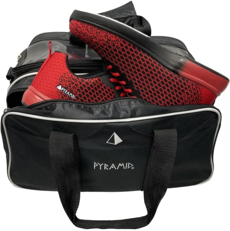 Pyramid Path Double 2 Ball Tote Plus Clear Top Bowling Bag with Large Separate Compartment for Bowling Shoes (Up To US Mens Size 15) or Accessories