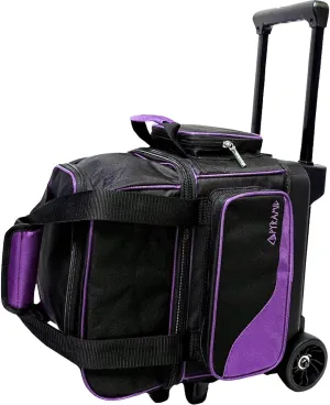 Pyramid Path Pro Deluxe Single Roller Bowling Bag With Separate Shoe Compartment (Up To US Mens Size 11), 2 Large Accessory Pockets, Padded Foam Ball Insert, Lifting Handles and Locking Square Handle