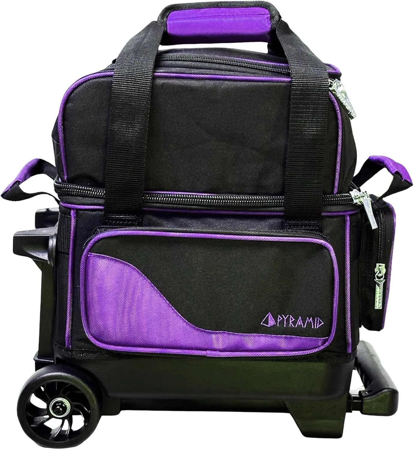 Pyramid Path Pro Deluxe Single Roller Bowling Bag With Separate Shoe Compartment (Up To US Mens Size 11), 2 Large Accessory Pockets, Padded Foam Ball Insert, Lifting Handles and Locking Square Handle