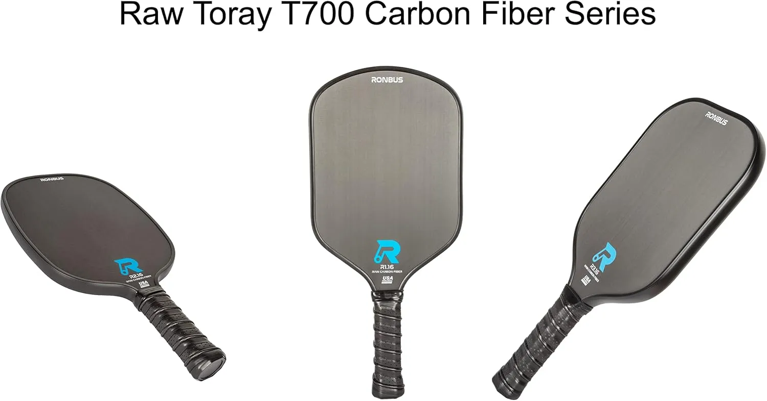 R1.16/R2.16/R3.16 Raw Toray T700 Carbon Fiber Pickleball Paddle with 16 mm Polypropylene Honeycomb Core