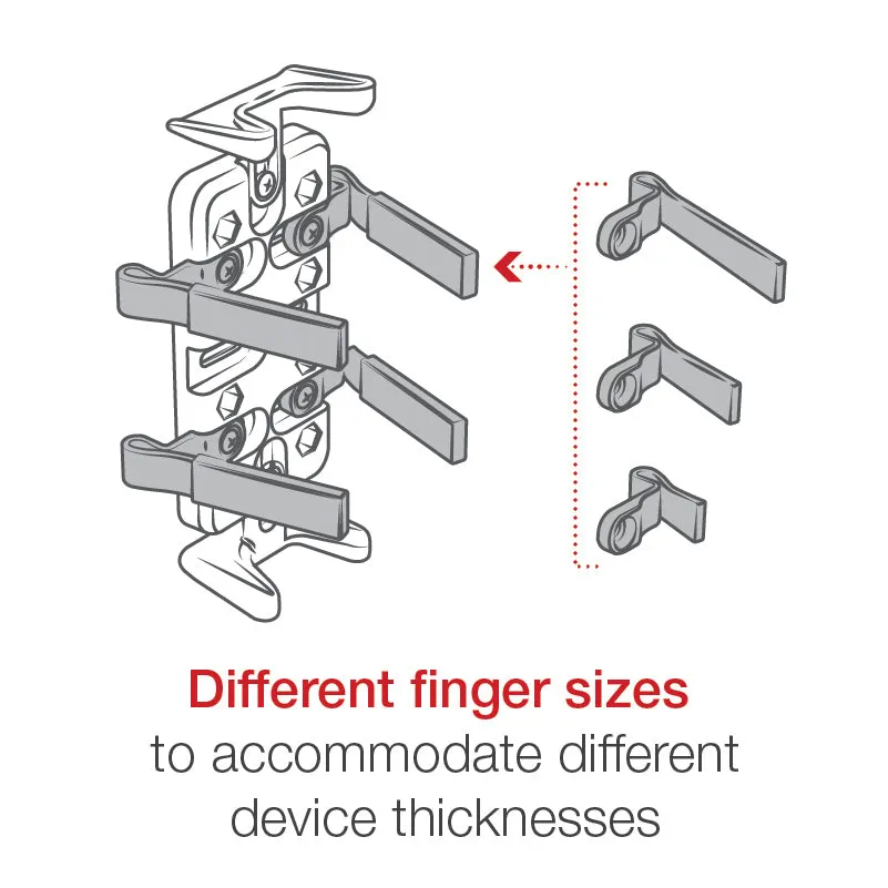 RAM® Finger-Grip™ Universal Holder with RAM® EZ-Strap™ Rail Mount