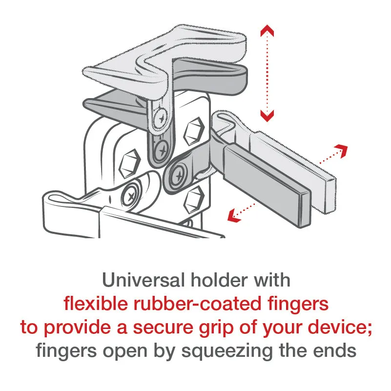RAM® Finger-Grip™ Universal Holder with RAM® EZ-Strap™ Rail Mount