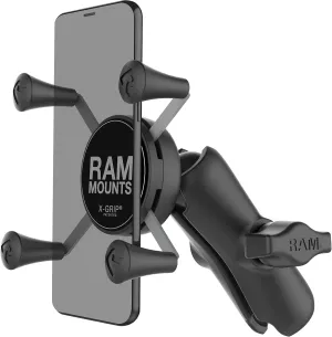RAM Mounts RAP-HOL-UN7B-201U X-Grip Phone Holder with Composite Double Socket Arm(Medium) Compatible with RAM B Size 1" Ball Components