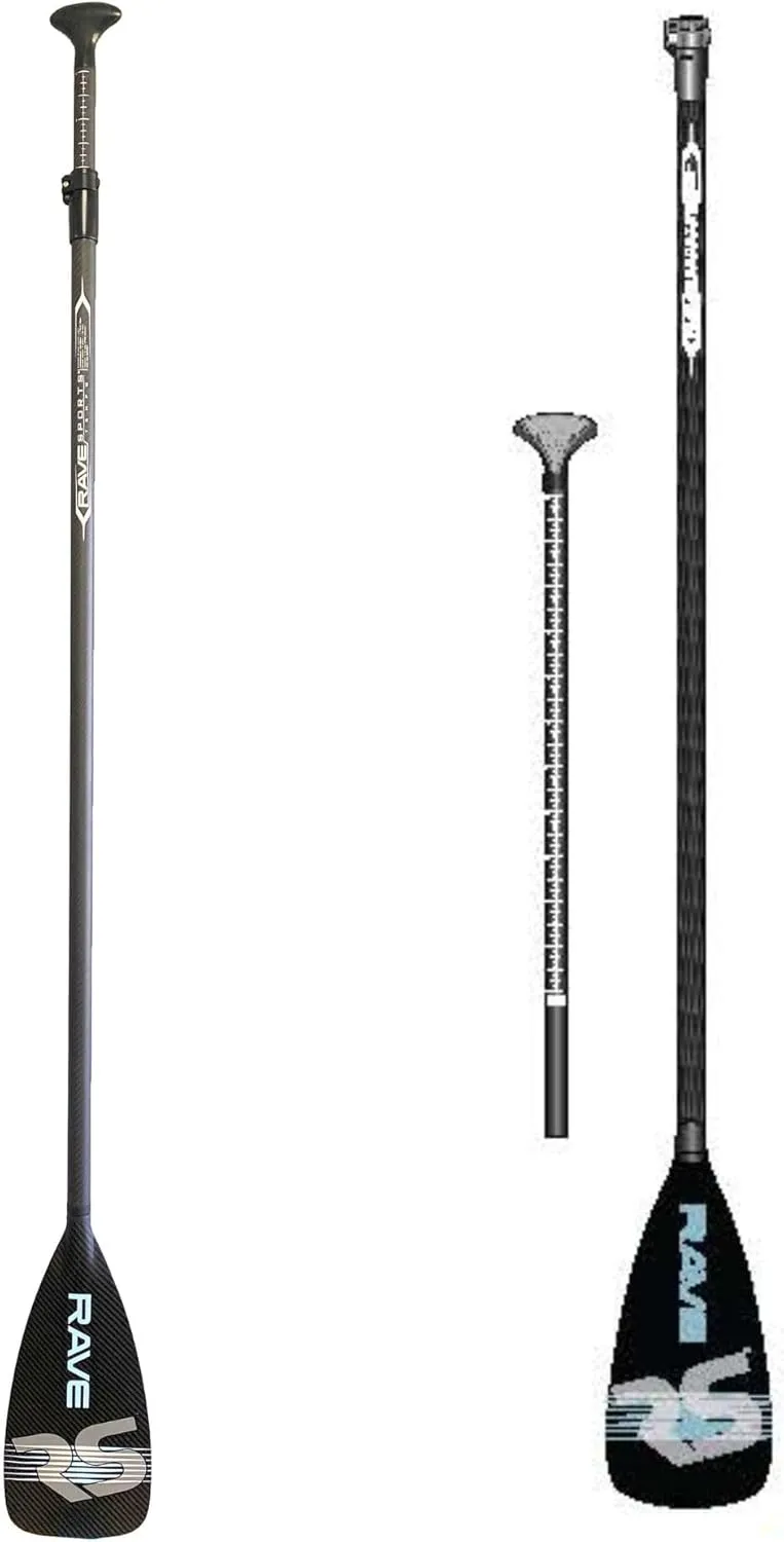 RAVE Sports SUP Paddle – Adjustable, Lightweight Oar for Stand Up Paddleboard, Floats and No Twist Handle Lock, Tempo Style