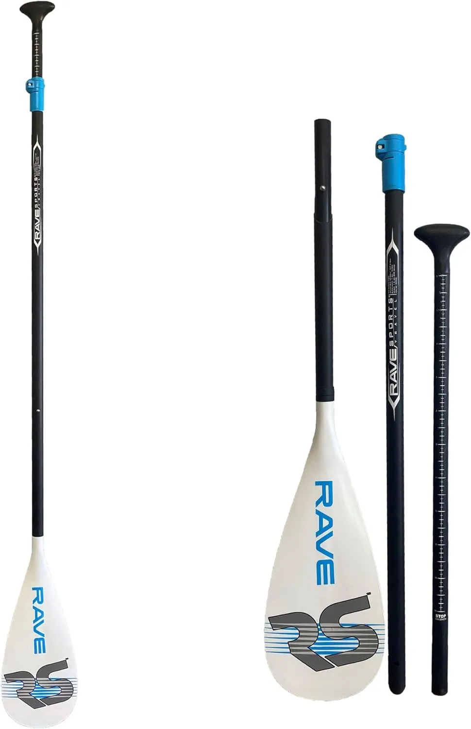RAVE Sports SUP Paddle – Adjustable, Lightweight Oar for Stand Up Paddleboard, Floats and No Twist Handle Lock, Travel Style