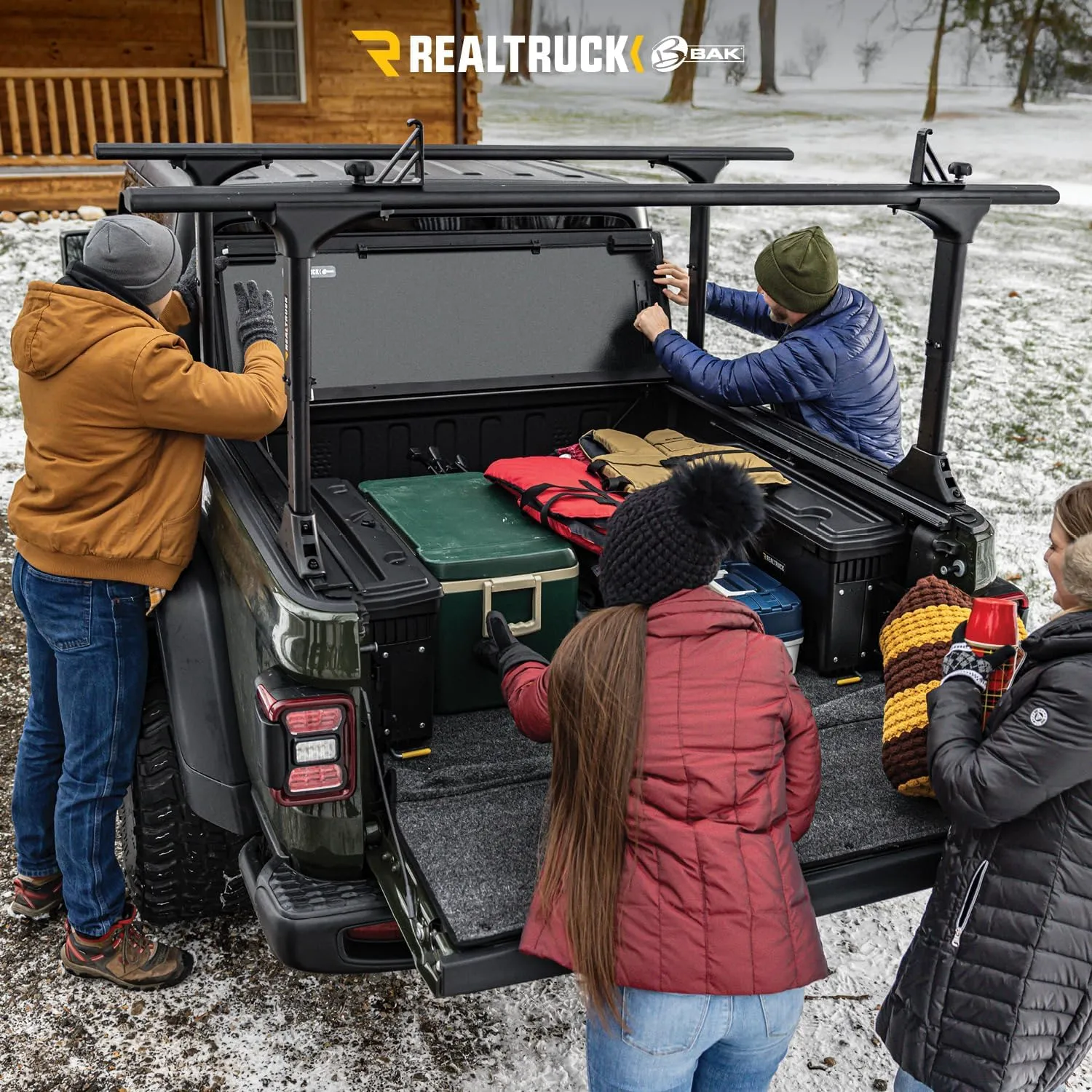 RealTruck BAK MX4 TS Hard Folding Truck Bed Tonneau Cover | 449130TS | Fits 2019-2025 Chevy/GMC Silverado/Sierra (New Body Style) w/or w/o MultiPro/MultiFlex, Won't Fit Carbon Pro 5' 10" Bed (70")