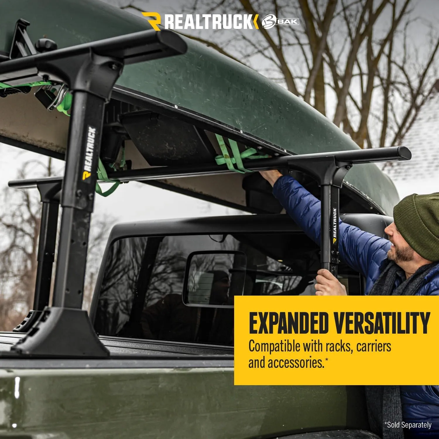 RealTruck BAK MX4 TS Hard Folding Truck Bed Tonneau Cover | 449130TS | Fits 2019-2025 Chevy/GMC Silverado/Sierra (New Body Style) w/or w/o MultiPro/MultiFlex, Won't Fit Carbon Pro 5' 10" Bed (70")