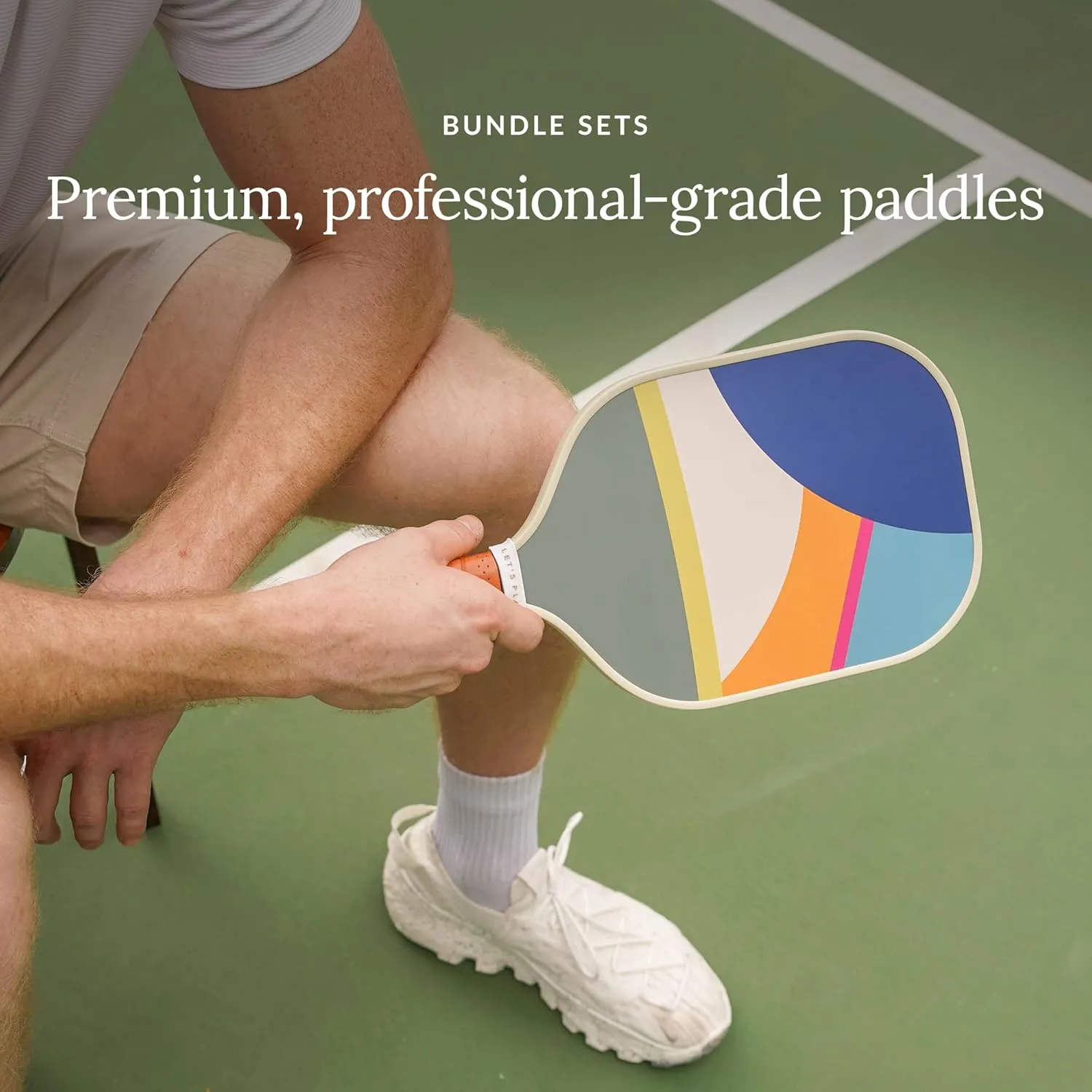 Recess Premium Pickleball Paddle Set (2 Paddles & 3 Balls) - Strong & Durable Fiberglass Surface, Lightweight, Honeycomb Core & Comfort Grip Handles - USAPA Approved