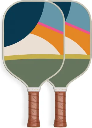 Recess Premium Pickleball Paddle Set (2 Paddles & 3 Balls) - Strong & Durable Fiberglass Surface, Lightweight, Honeycomb Core & Comfort Grip Handles - USAPA Approved