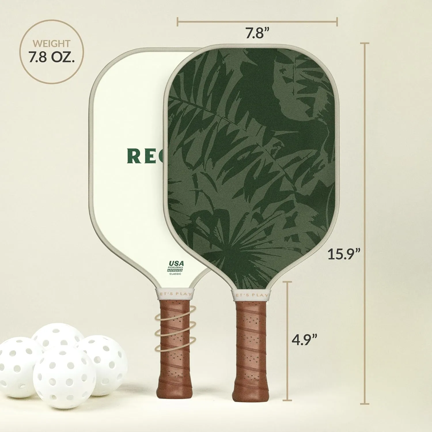 Recess Premium Pickleball Paddle - Strong & Durable Fiberglass Surface, Lightweight, Honeycomb Core & Comfort Grip Handles - Tournament or Casual Play, USAPA Approved