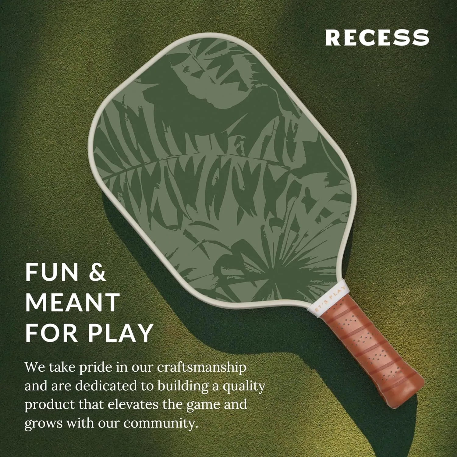 Recess Premium Pickleball Paddle - Strong & Durable Fiberglass Surface, Lightweight, Honeycomb Core & Comfort Grip Handles - Tournament or Casual Play, USAPA Approved