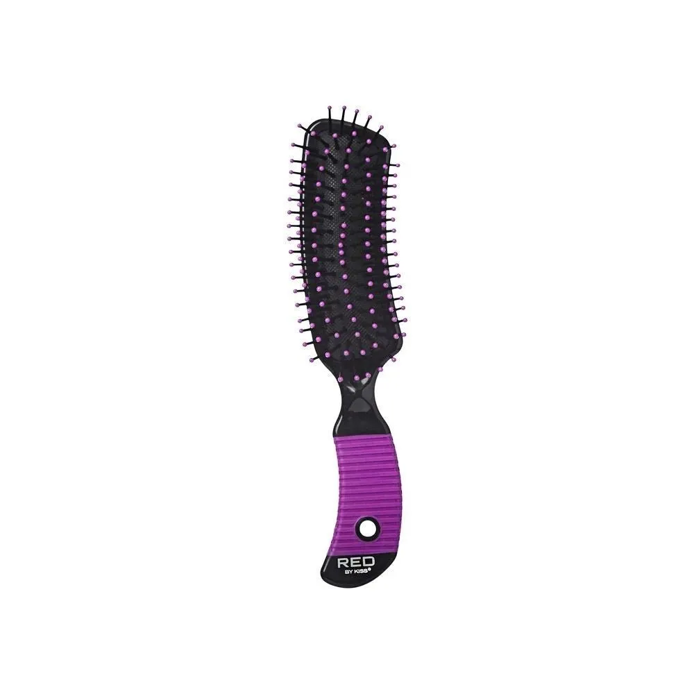 Red by Kiss Banana Brush Small HH208 – Contoured Design for Precision Detangling & Styling | Size: Small Curved Brush