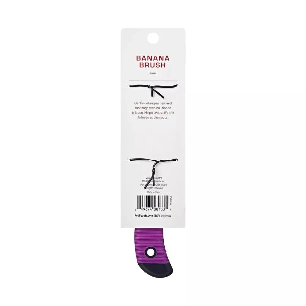 Red by Kiss Banana Brush Small HH208 – Contoured Design for Precision Detangling & Styling | Size: Small Curved Brush