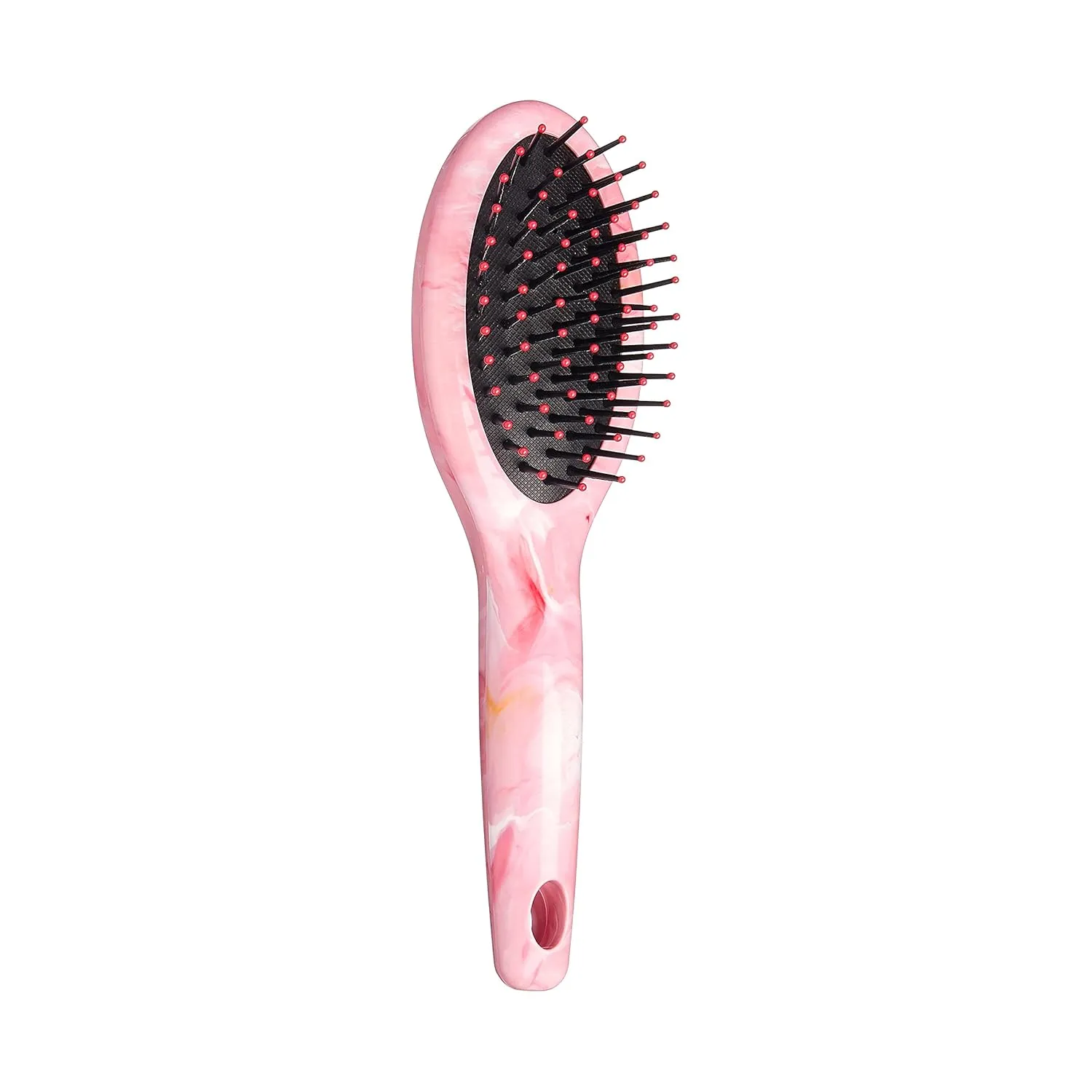 Red by Kiss Marblous Mini Round Paddle Brush HH24 – Travel-Sized Styling with Marble Flair | Size: Mini Round Paddle