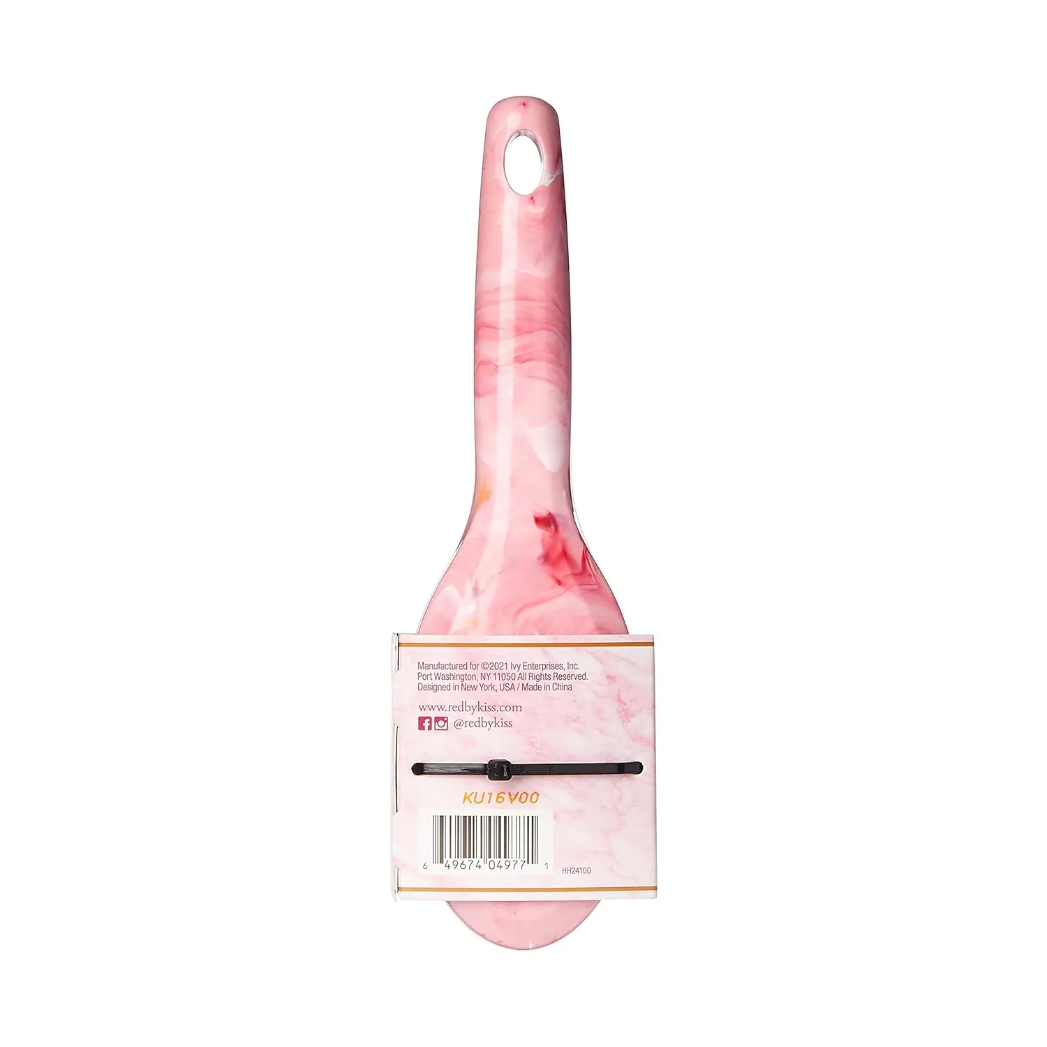 Red by Kiss Marblous Mini Round Paddle Brush HH24 – Travel-Sized Styling with Marble Flair | Size: Mini Round Paddle