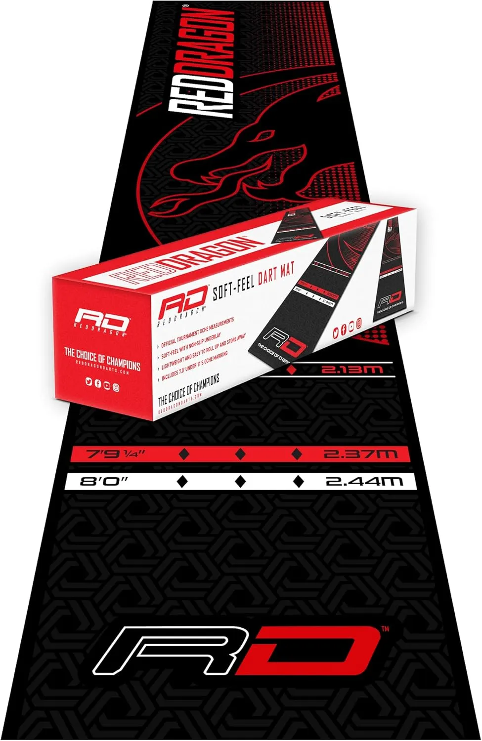 RED DRAGON Darts Dartboard Mat - for Perfect oche Measurements