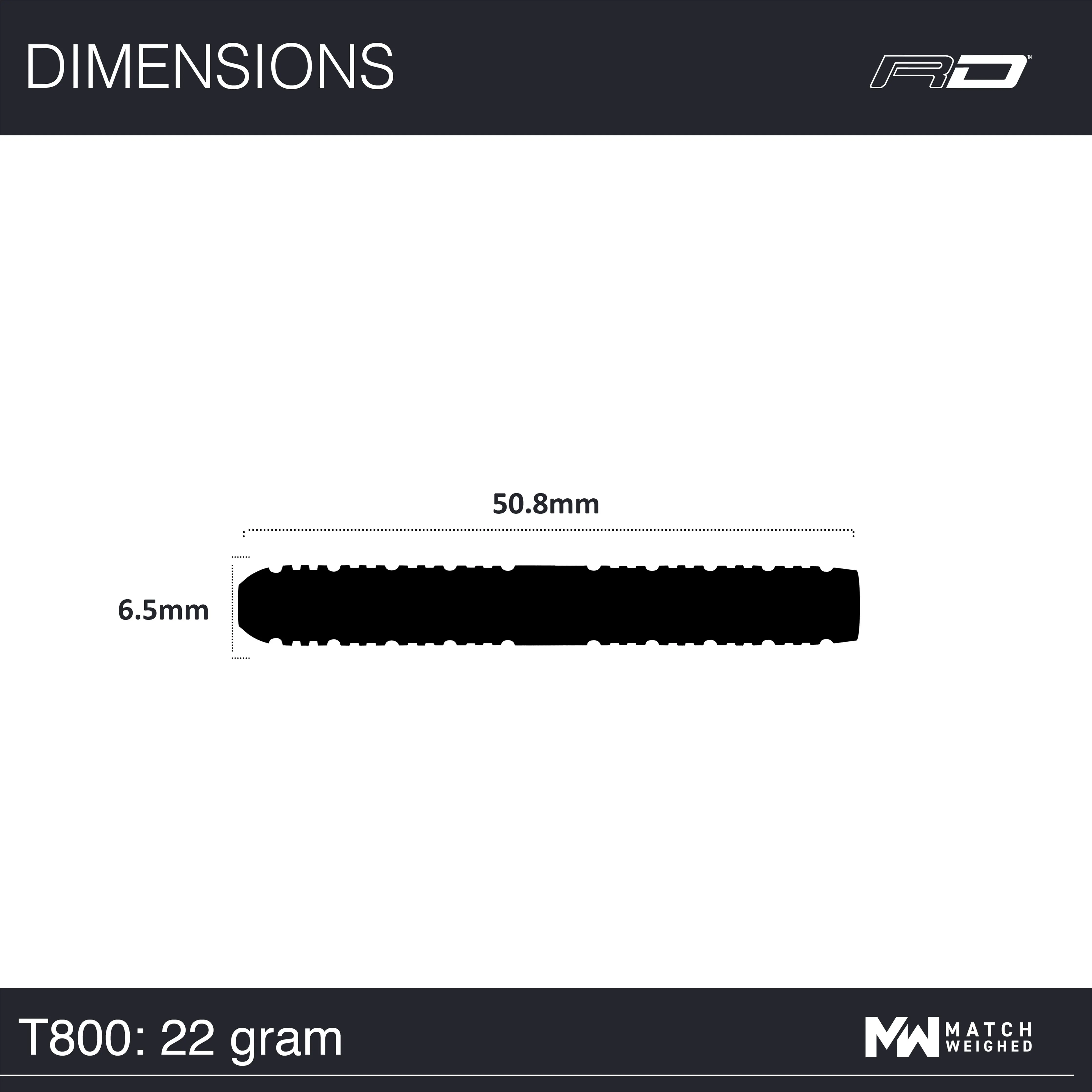 Red Dragon T-800 Steel Tip Darts - 90% Tungsten - 22g 24g 26g