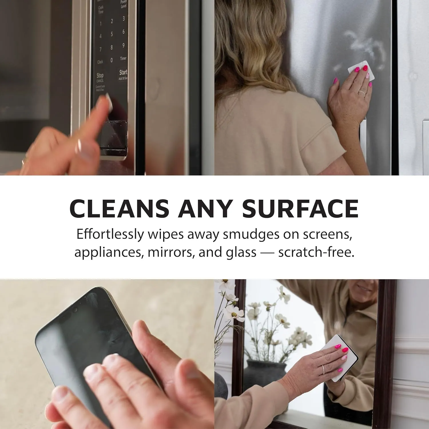 Restickable Cleaning Pads – Reusable, Washable, Multi-Surface Cleaner for Home & Kitchen, Fossil Grey