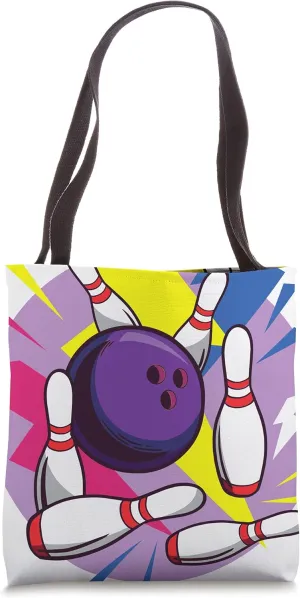 Retro Bowling Pins Bowling Ball Tote Bag