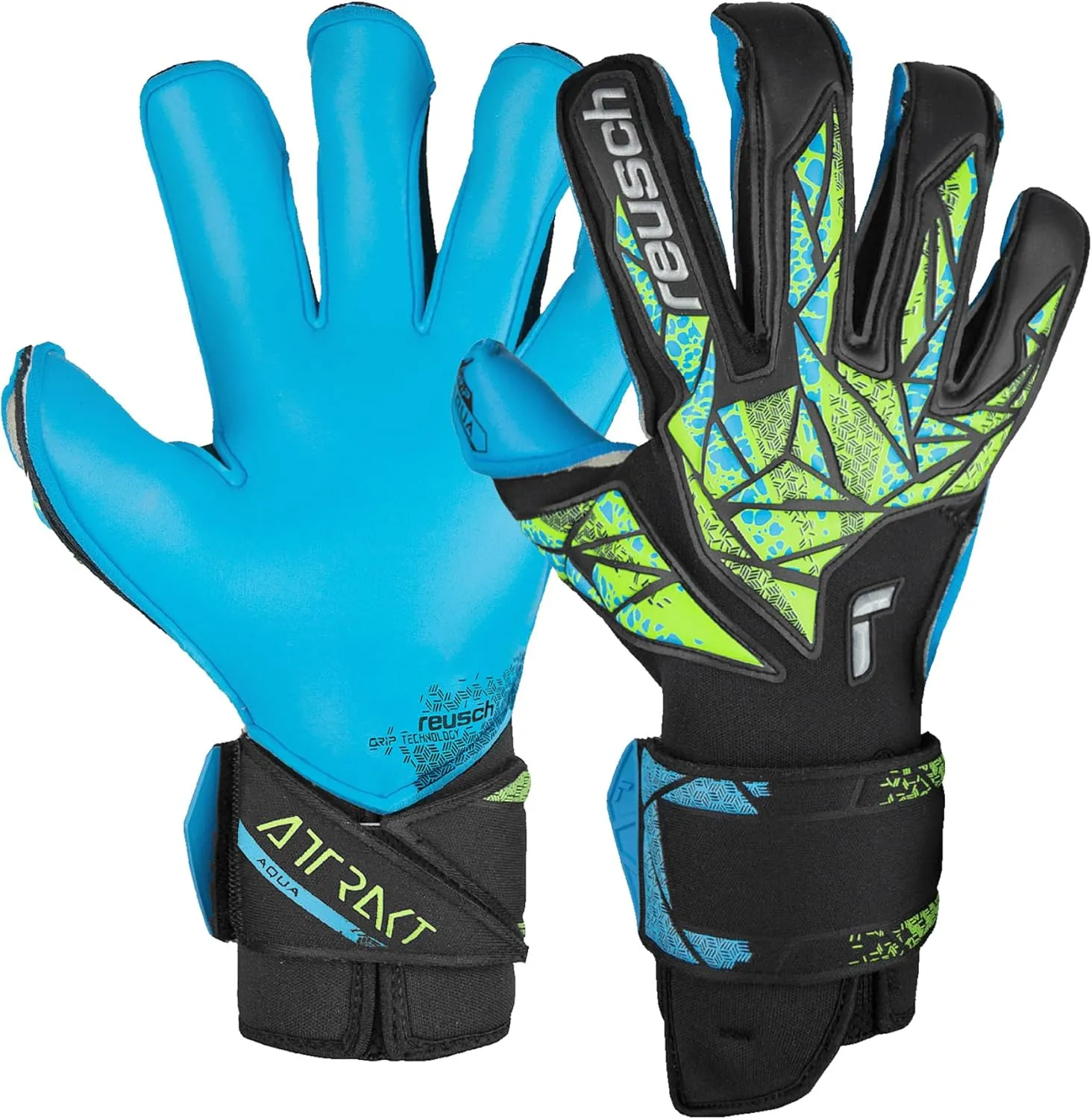Reusch Attrakt Aqua Evolution Goalkeeper Gloves Size 10.5 Black/Fluo