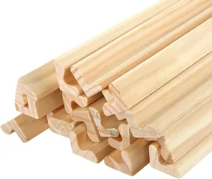 RHBLME 20 Pack Wooden Scrabble Tile Holders, Letter Replacement Racks Word Tray for Crafts, Game Stands, Mexican Train, Mahjong, and More