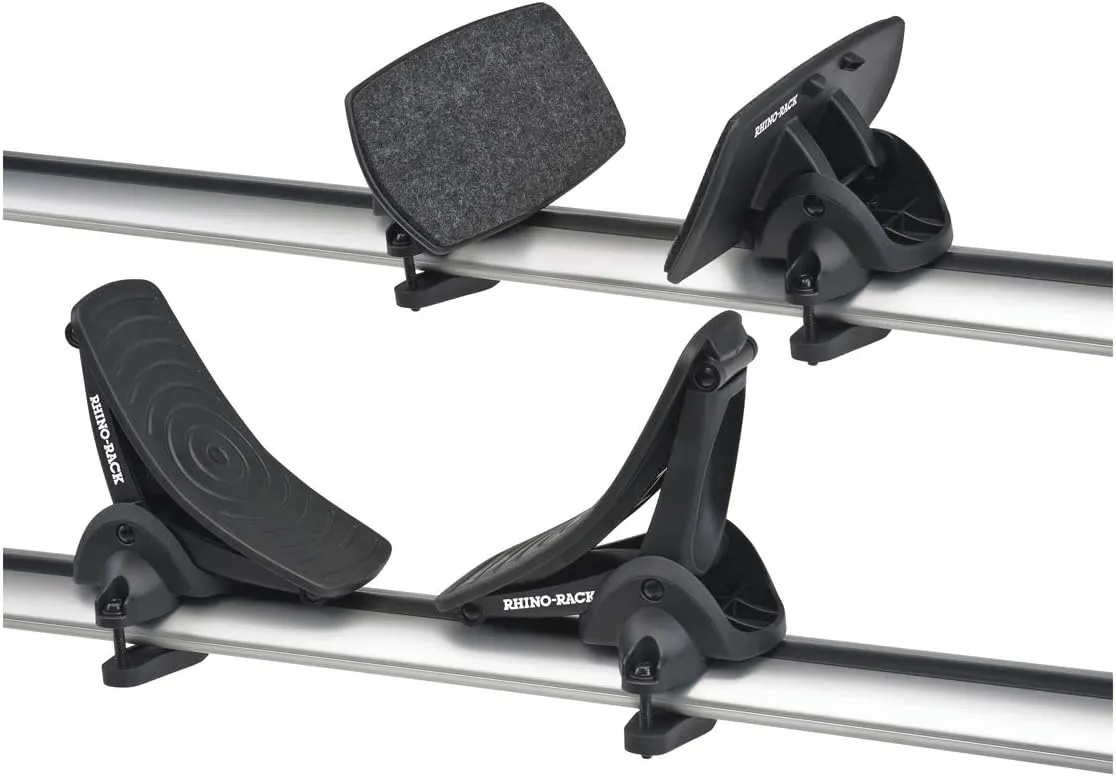 Rhino-Rack Nautic 570 Series Kayak/Canoe Carrier, Includes 2 x Tie Down Straps and 2 x Rapid Straps w/ Unique Buckle Protector