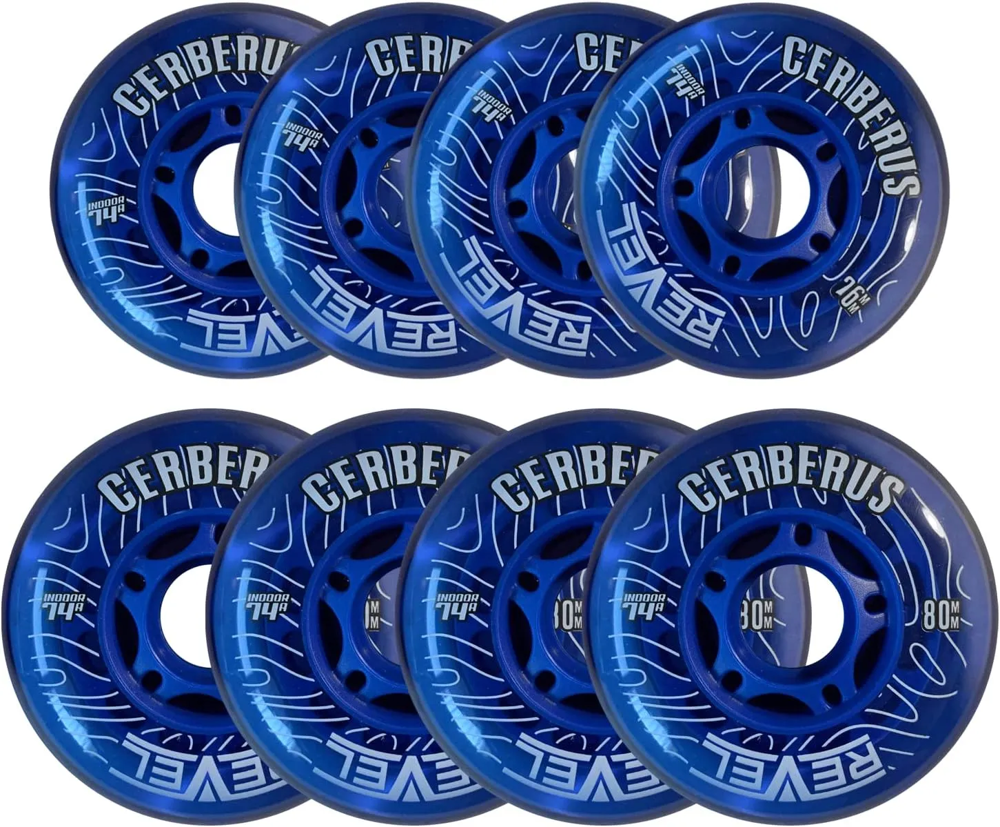 Roller Hockey Wheels Cerberus 74A   Hybrid Ceramic Bearings - Choose Size