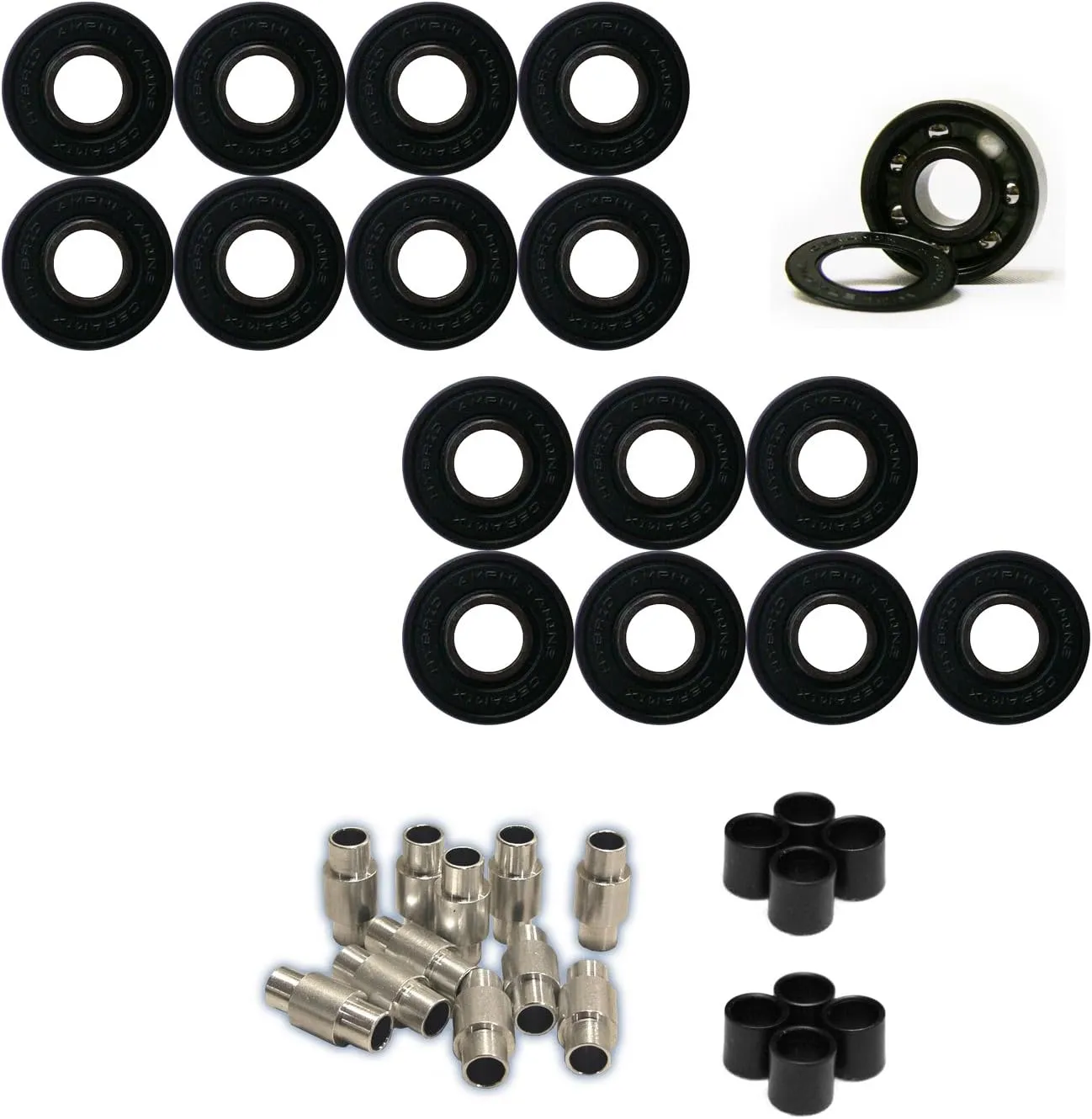 Roller Hockey Wheels Cerberus 74A   Hybrid Ceramic Bearings - Choose Size