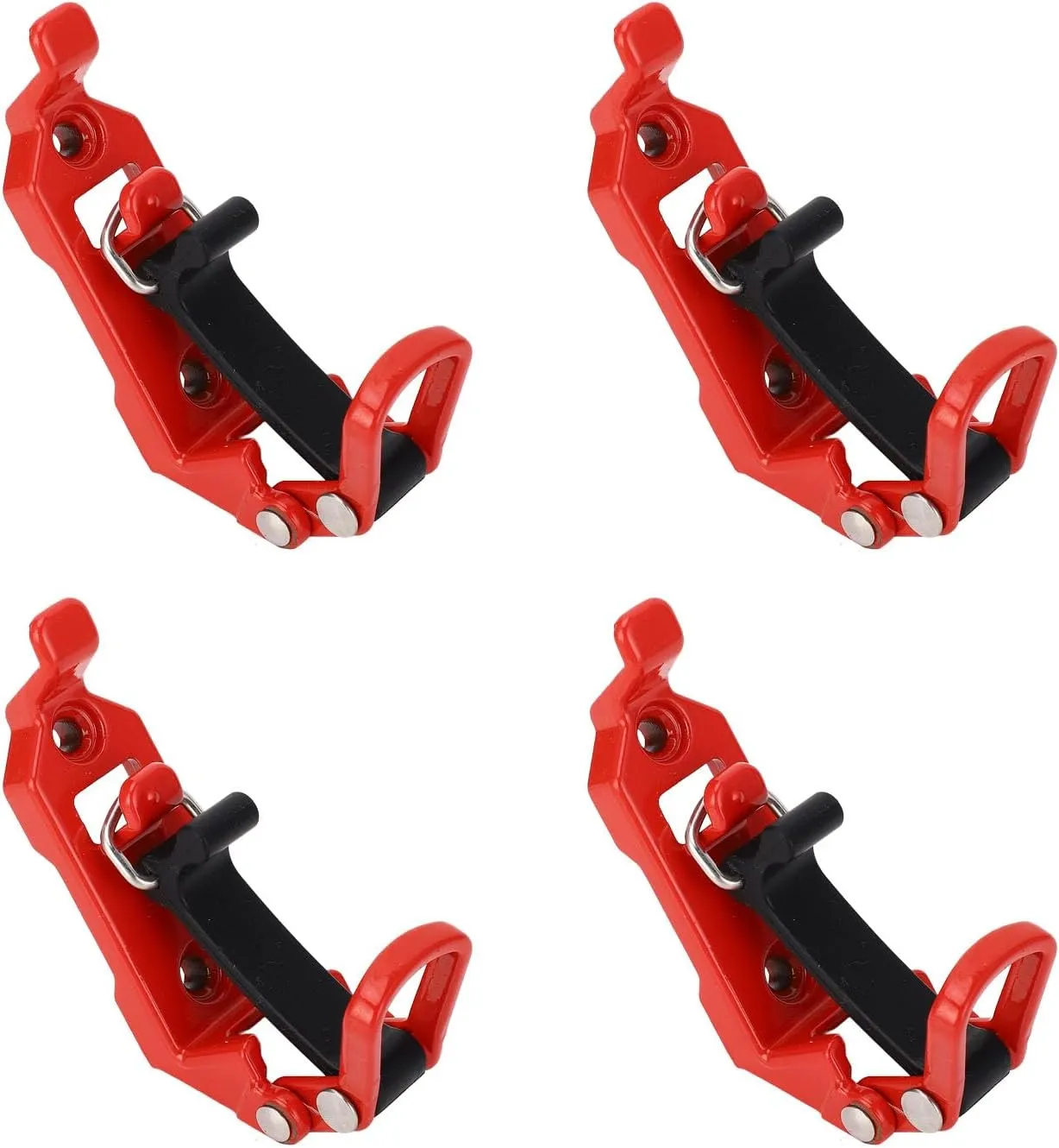 Roof Rack Shovel Mount Heavy Duty Metal Rubber Clamp Mounting Bracket for Boats Tool Storage (Red)