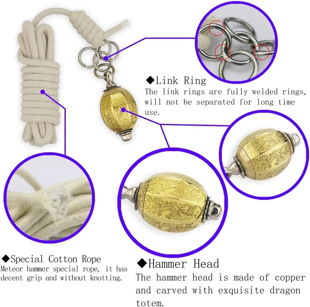 Rope Dart Meteor Hammer Exercise Ball Rubber Meteor Hammer Chinese Kungfu Traditional Martial Arts Soft Equipment