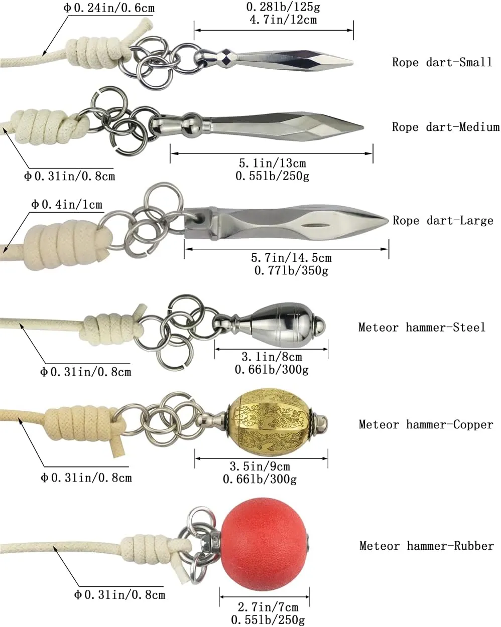 Rope Dart Meteor Hammer Exercise Ball Rubber Meteor Hammer Chinese Kungfu Traditional Martial Arts Soft Equipment