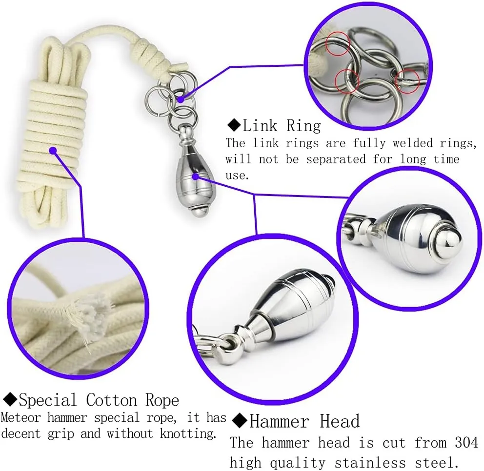 Rope Dart Meteor Hammer Exercise Ball Rubber Meteor Hammer Chinese Kungfu Traditional Martial Arts Soft Equipment