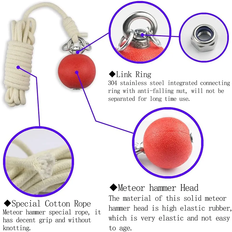 Rope Dart Meteor Hammer Exercise Ball Rubber Meteor Hammer Chinese Kungfu Traditional Martial Arts Soft Equipment