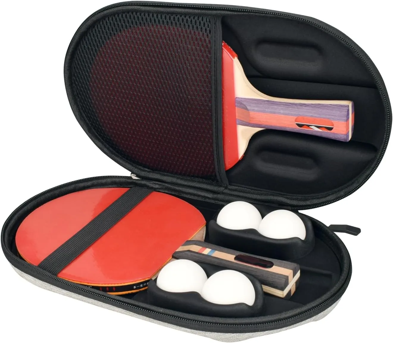 Round Ping Pong Paddle Case, Hard Shell Storage Bag for 2 Paddles & 4 Balls, Anti-Drop, Anti-Scratch