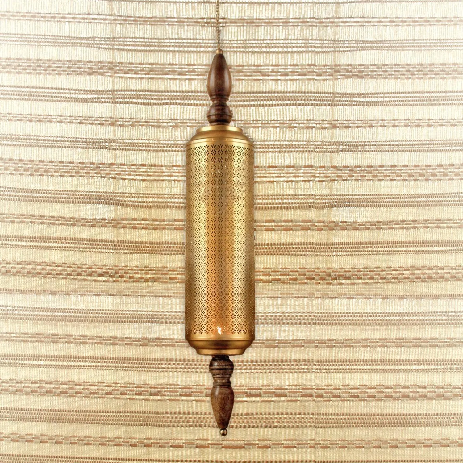 Rumi & Ruhani Metallic And Wood Finish T Light Holder For Home Festive Decor