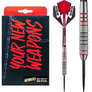 Ruthless Winners Darts - Steel Tip - Knurled - Black & Red - 26g